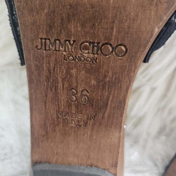 Beautiful never worn women denim/suede slip on sandals authentic jimmy choo - Picture 5 of 7